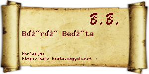 Báró Beáta névjegykártya